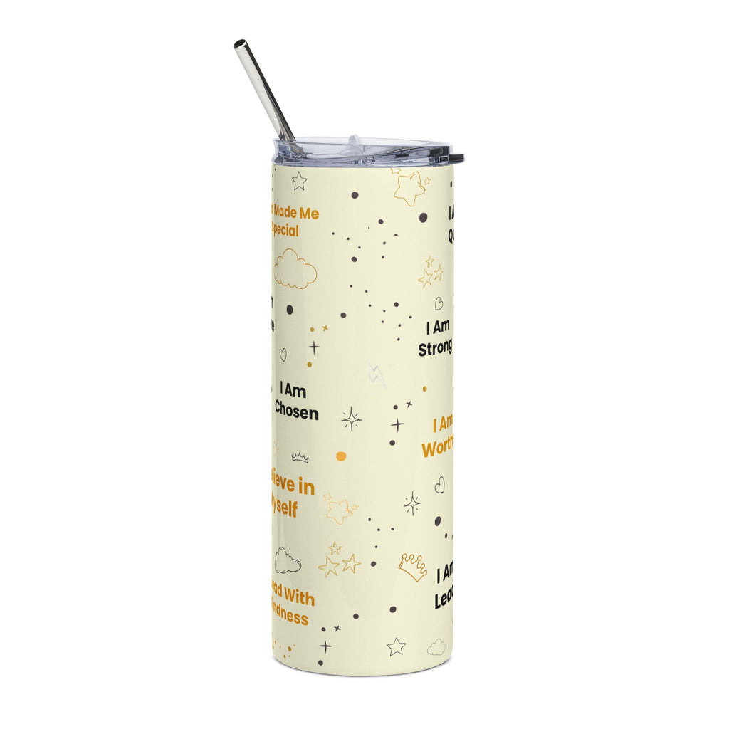 Royal Kings Collection Little Queens 20oz Stainless Steel Tumbler | Cream Affirmation Cup
