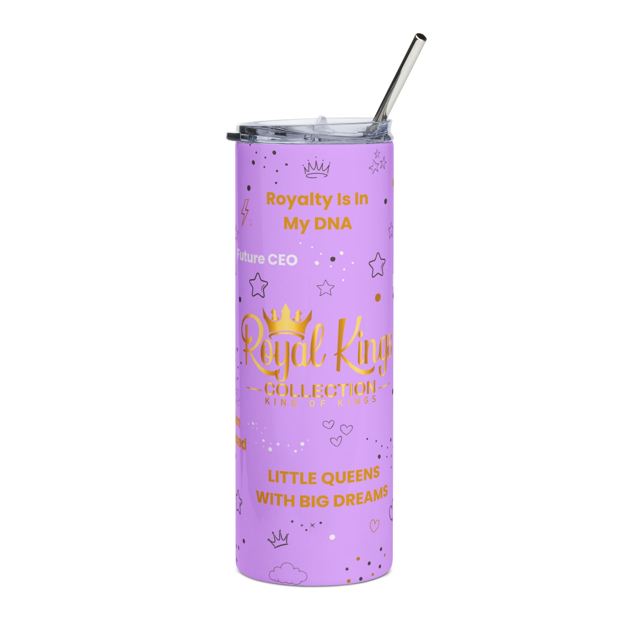 Royal Kings Collection Little Queens 20oz Stainless Steel Tumbler | Purple Affirmation Cupo