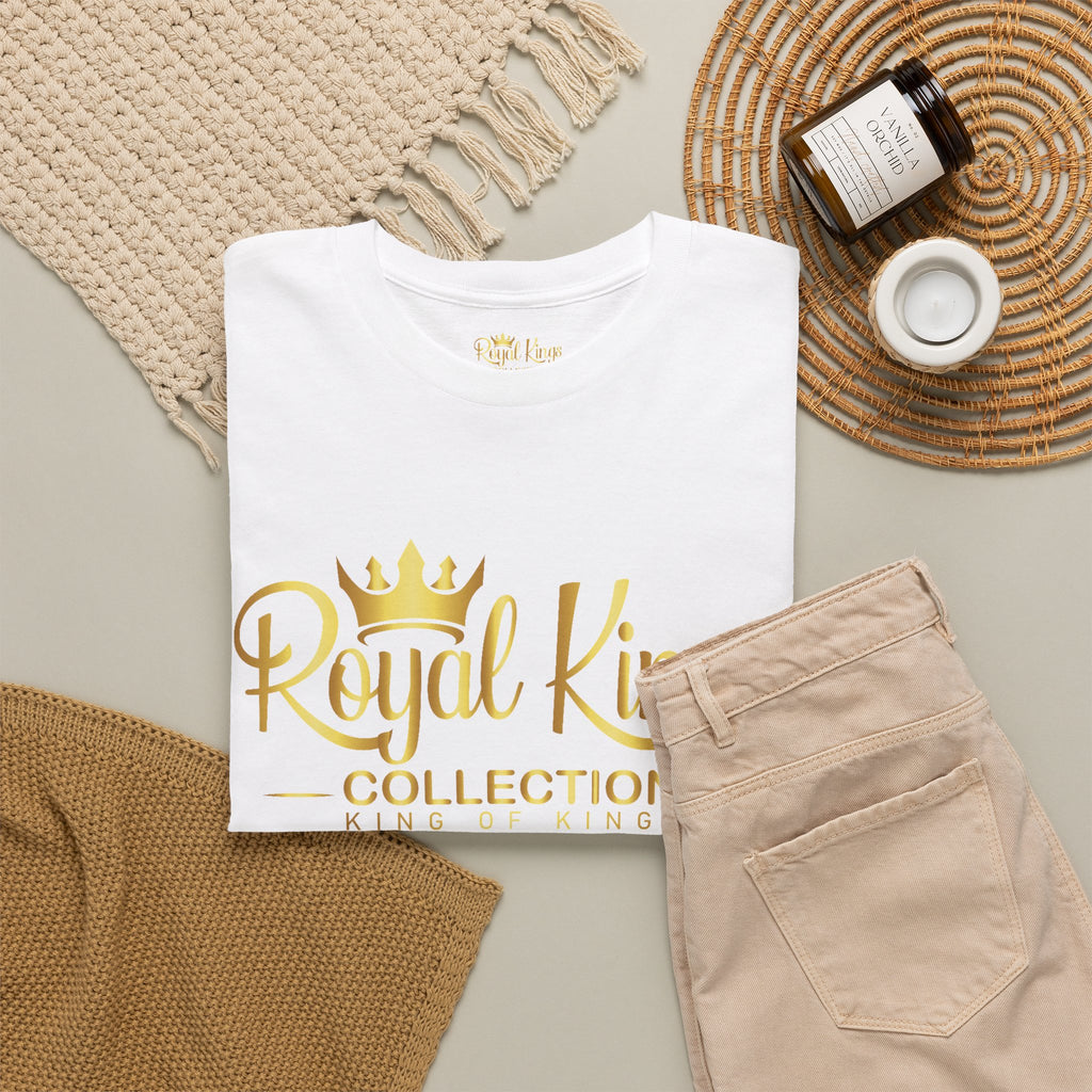Royal Kings Collection Unisex Crown Sleeves Signature Tee | Heavy Cotton T-Shirt