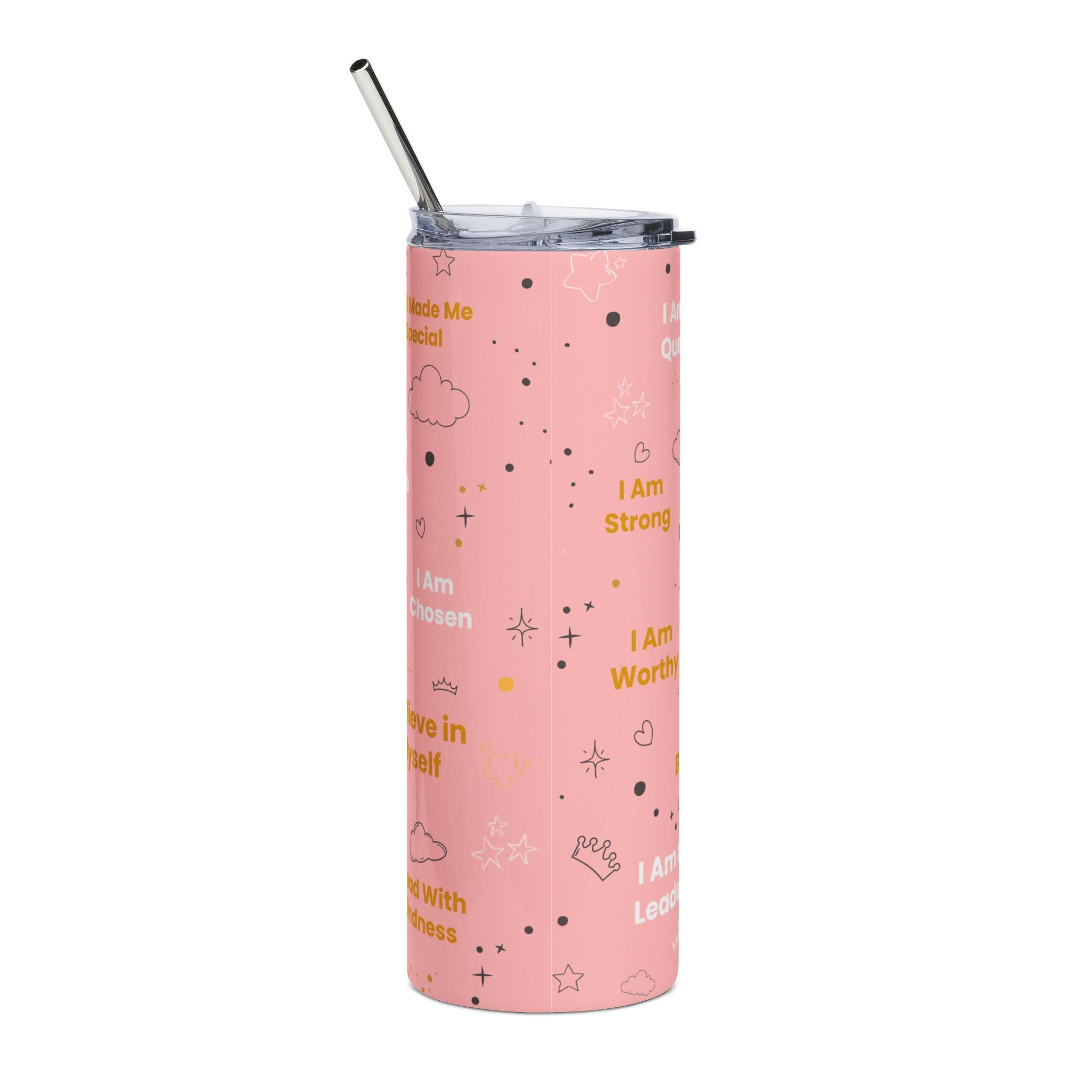 Royal Kings Collection Little Queens 20oz Stainless Steel Tumbler | Pink Affirmation Cup