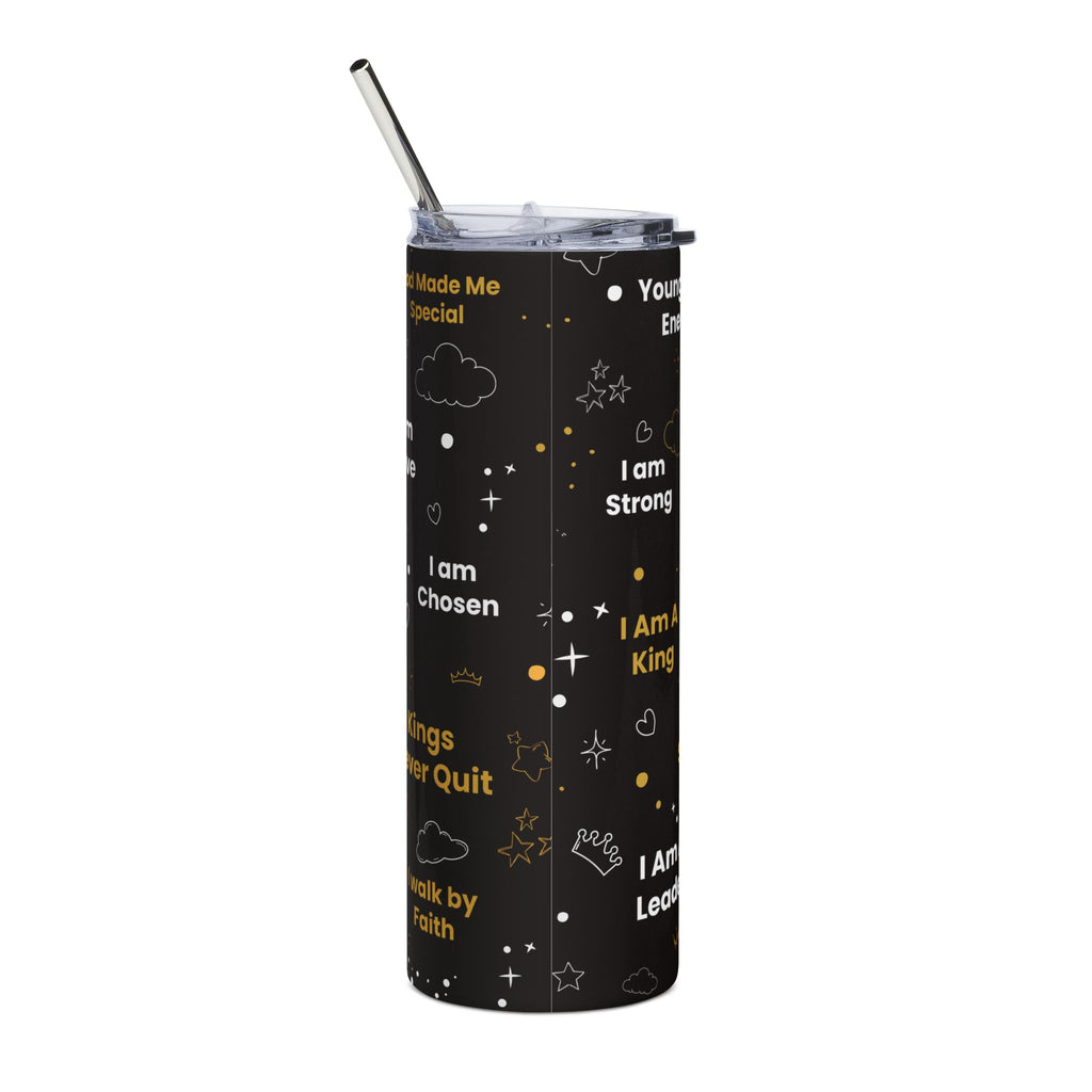 Royal Kings Collection Little Kings 20oz Stainless Steel Tumbler | Black Affirmation Cup