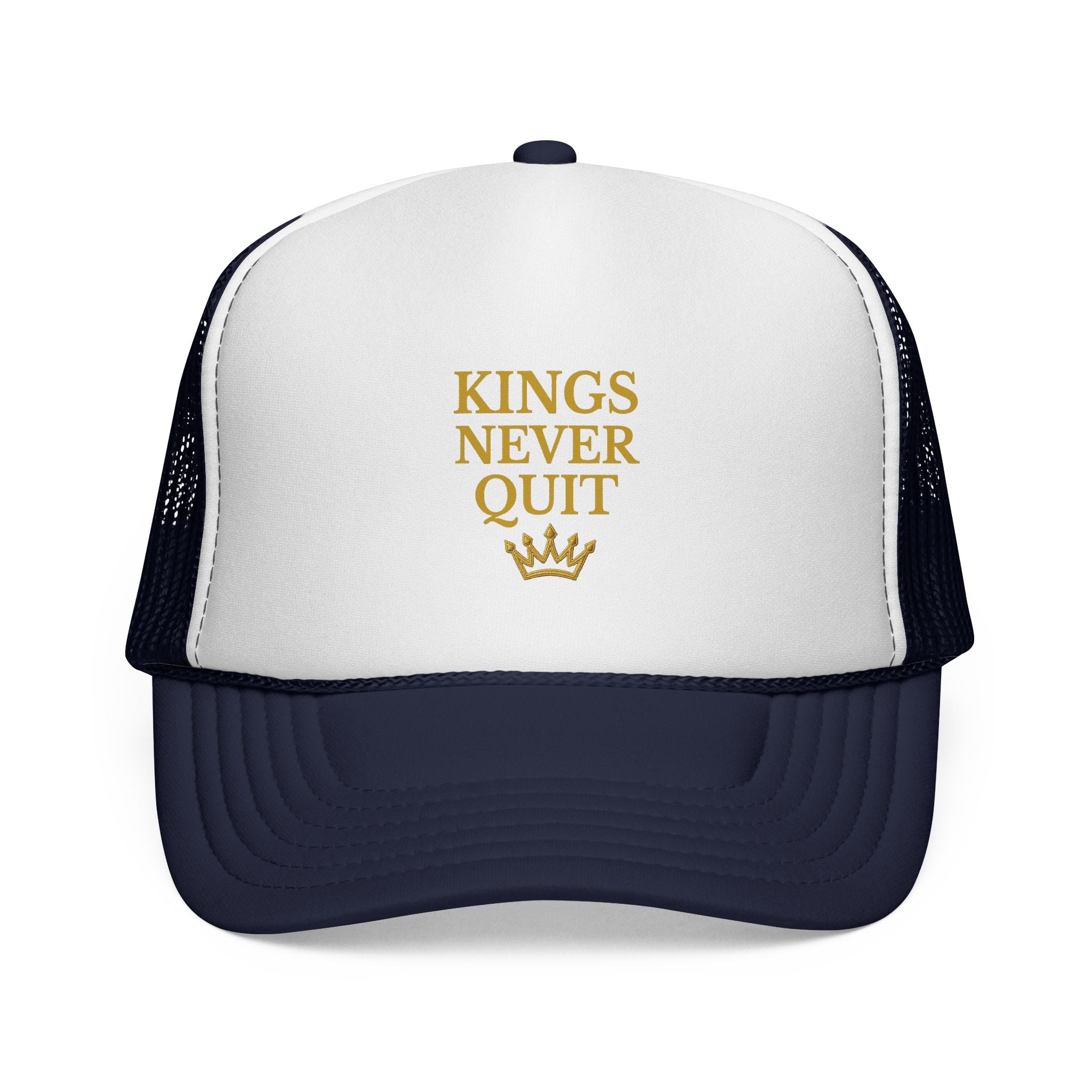 Kings Never Quit Crown Two-Tone Trucker Hat | Royal Kings Collection Adult Unisex Hat