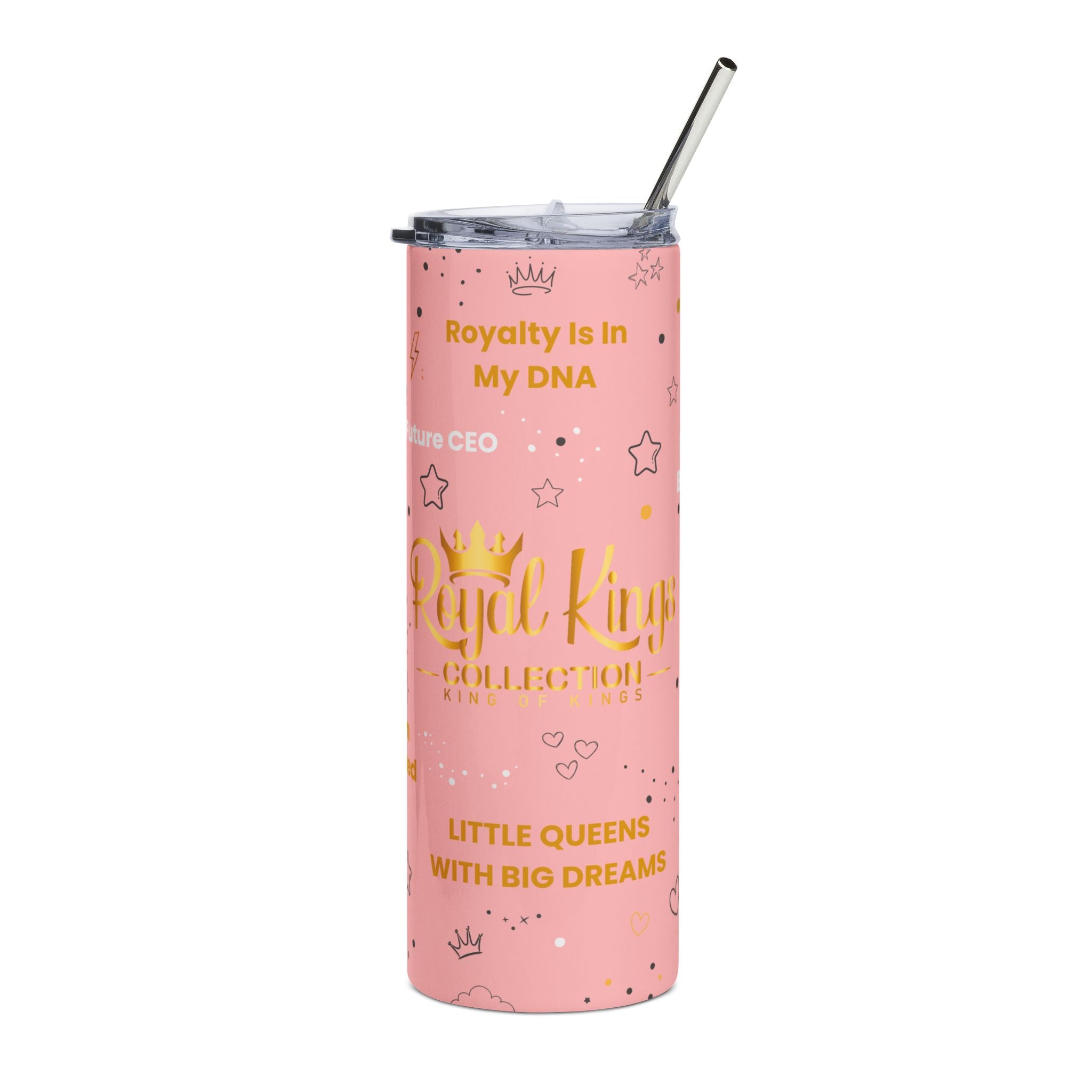 Royal Kings Collection Little Queens 20oz Stainless Steel Tumbler | Pink Affirmation Cup
