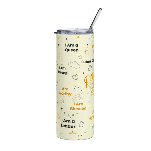Royal Kings Collection Little Queens 20oz Stainless Steel Tumbler | Cream Affirmation Cup