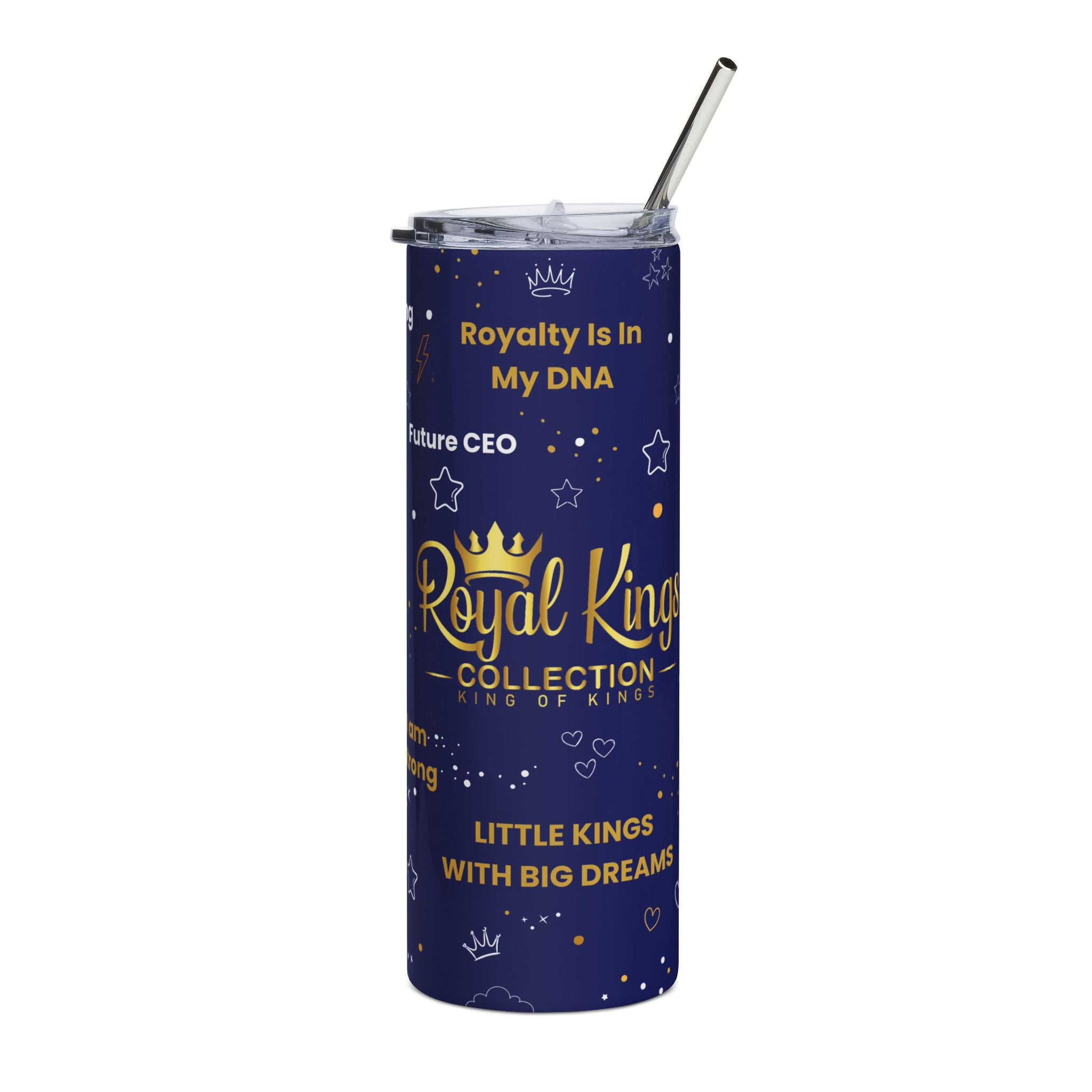 Royal Kings Collection Little Kings 20oz Stainless Steel Tumbler | Navy Affirmation Cup