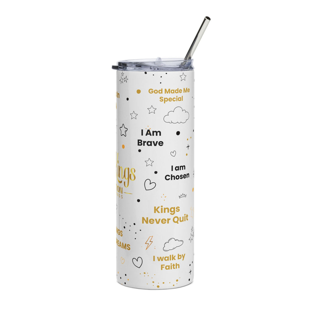 Royal Kings Collection Little Kings 20oz Stainless Steel Tumbler | White Affirmation Cup