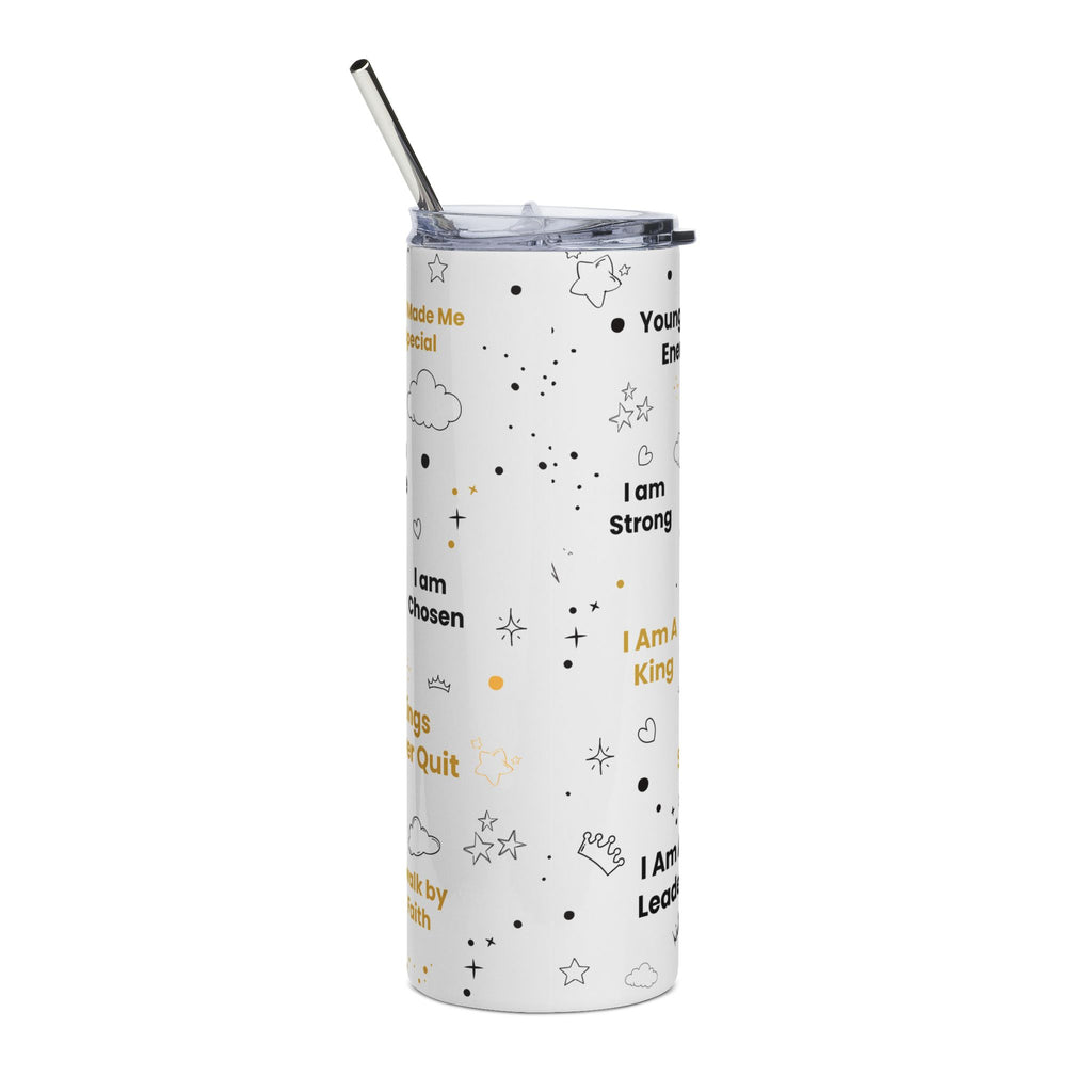 Royal Kings Collection Little Kings 20oz Stainless Steel Tumbler | White Affirmation Cup